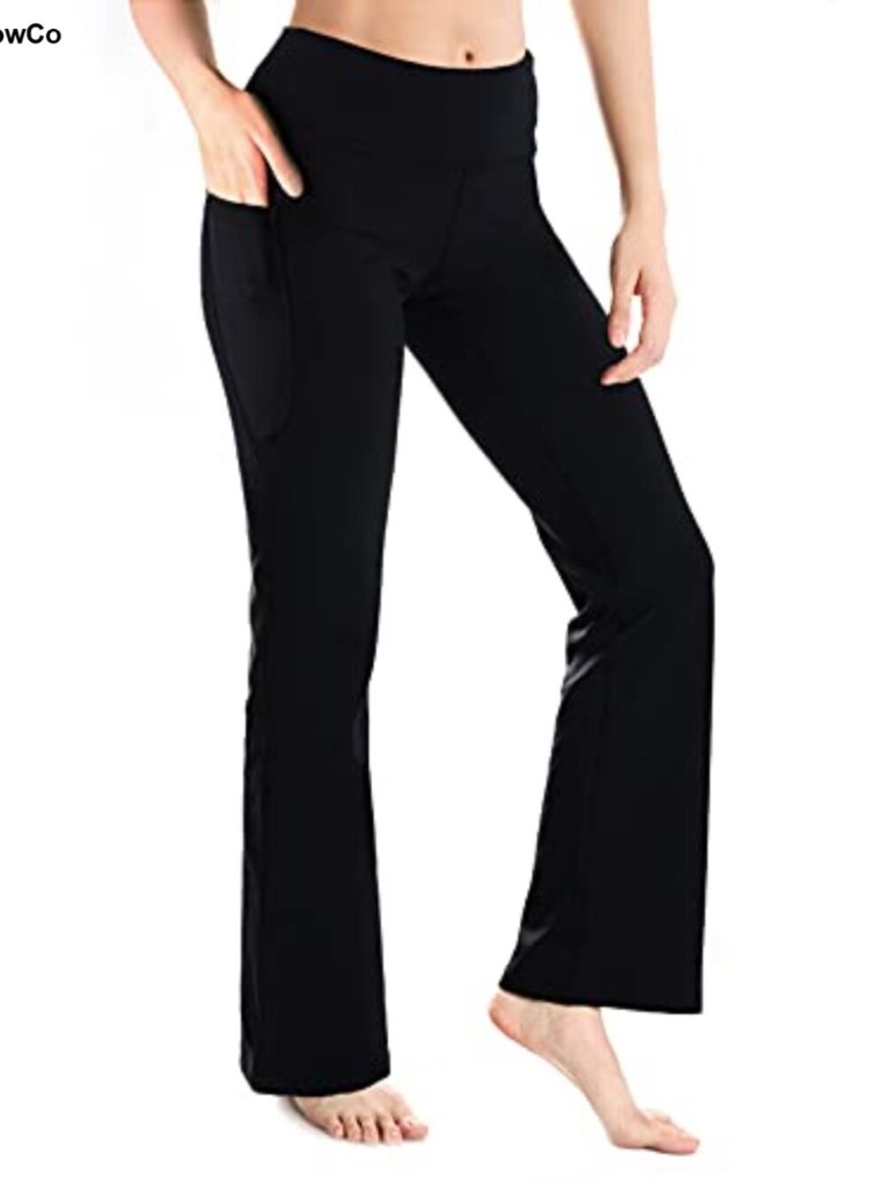 Women's Bootcut Yoga Pants Side Pockets 27-37" Inseams Stretch Flare